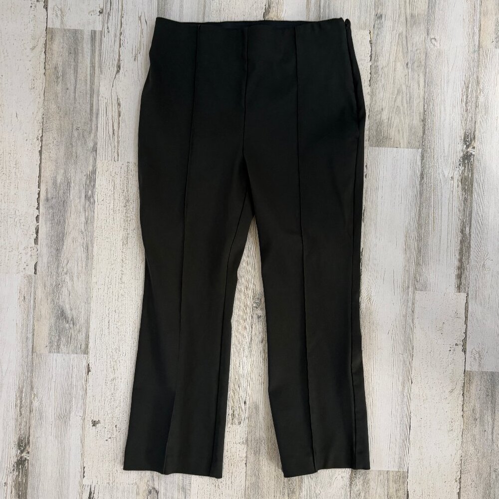 LOFT Women's Size 10 PETITE Green/Grey High Waist Pull On Pants Cotton/Poly